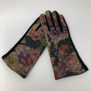 NWT FLORAL TOUCH SCREEN GLOVES OS